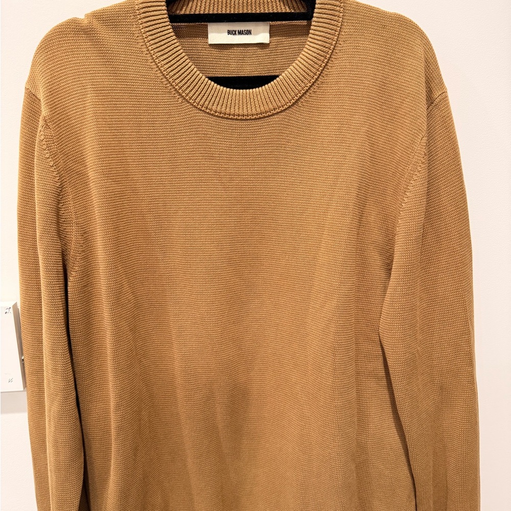 Buck Mason Men's Tan Crewneck Sweater